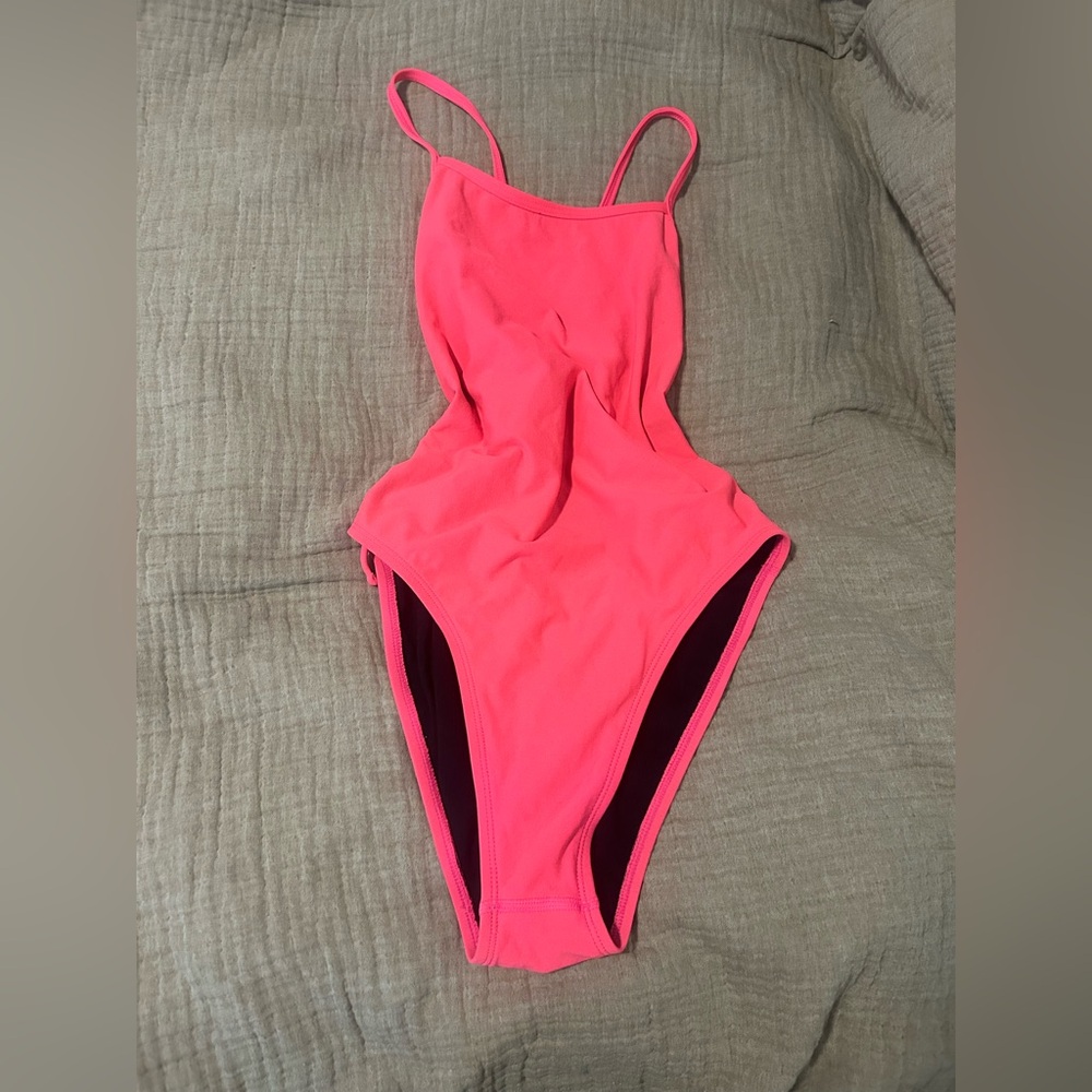 JOLYN TIE BACK SWIMSUIT HOT PINK SIZE 32